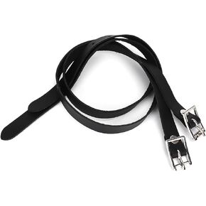 Leather Spur Straps, 1 Pair Lengthen Single Ply with Stainless Steel Buckle Western Man Woman Adjustable Strap Horse Riding Thigh High Cowboy Outfit Boots Equipment Classic Vintage Style Accessories