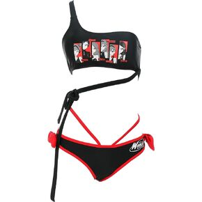 Winx Club Women's Stella One-Shoulder Design Top with a Side-Band and a Strappy Bottom Two Piece Bikini Bathing Suit
