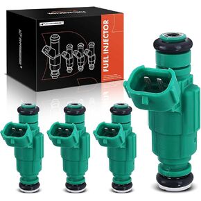 A-Premium Fuel Injectors Compatible with Hyundai Santa Fe 2001-2006, Accent 2006-2011, Sonata 1999-2005, Tucson 2005-2009 & Kia Optima 2001-2006, Rio 2006-2010, Set of 4