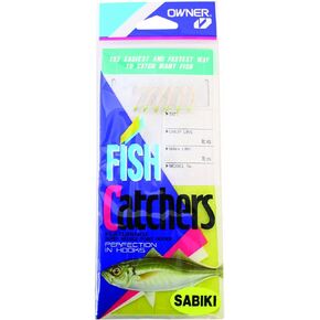 Owner Sabiki White Hage Fish Skin Bait Catcher Rig (7-Pack)