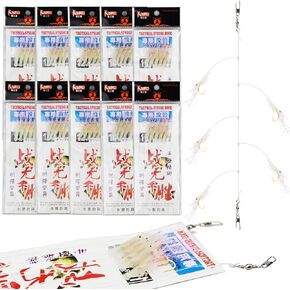 4/10 عبوات من منصات الصيد المضيئة للجمبري وصيد الأسماك من Sabiki تتوهج في الظلام لصيد الأسماك في المياه المالحة وطعم الصيد مع خطاف معدات صيد الأسماك in Kuwait