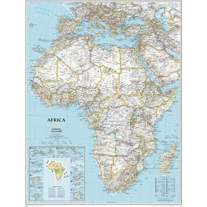 National Geographic: Africa Classic Political Wall Map - Extra Large - 35.75 x 46.25 inches - Art Quality Print