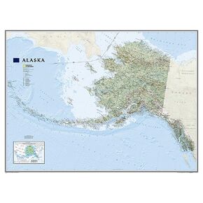 National Geographic Alaska Wall Map - Laminated (40.5 x 30.25 in) (National Geographic Reference Map)