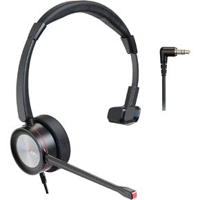 2.5mm Telephone Headset with Microphone Noise Cancelling Wired Headphones with Mic for Call Center Office Phone Cisco SPA 303 508G Panasonic KX-TG9581 KX-TGFA30 KX-TG9541 KX-TGF380M Uniden Vtech