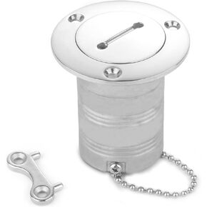 AMYSPORTS Stainless Hardware Fuel Cap Marine Water Yacht Gas Cap Boat Key Steel Fuel Filler Deck SUS316 1-1/2''