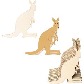 Kangaroo Wooden Kangaroo Laser Cut Out Wood Shape Wall Art Unfinished Ornaments for Christmas Wedding Birthday Party Thanksgiving Day Decoration 20Pcs.