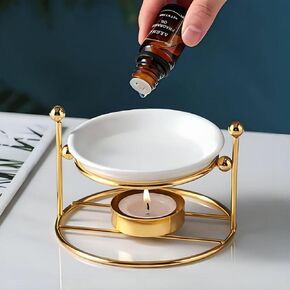 Delicate Romantic Metal Tealight Candle Holder Home Decoration Oil Tart Burner Aroma Diffuser Furnace Black White