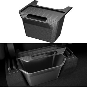 REEVAA® 2024 Newest Rear Center Console Organizer for Tesla Model Y Accessories, [Hidden Design] [More Storage Capacity] Military Grade TPE Trash Can Storage Box, Fit for Tesla Model Y 2024-2020