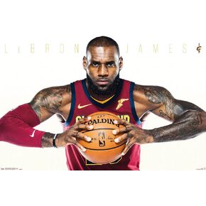 Trends International NBA Cleveland Cavaliers - Lebron James Wall Poster, 14.725" x 22.375", Black Framed Version