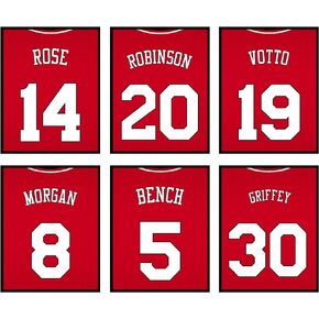 TMO2 Cincinnati Reds Decor - Cincinnati Reds Poster, Cincinnati Reds Posters, Cincinnati Reds Wall Decor, Cincinnati Reds Wall Art, Cincinnati Reds Sign, MLB Posters - Unframed Set of 6 (8x10")