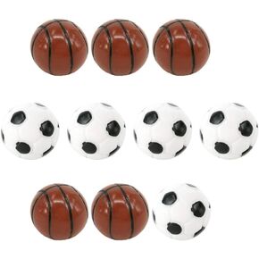 Kisangel 10Pcs Resin Sports Soccer Dollhouse Soccer Ball Mini Basketball Set Dollhouse Miniature Supply Fairy Garden Figurine (Mini Basketball and Baseball)