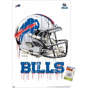 Trends International NFL Buffalo Bills - Drip Helmet 20 Wall Poster with Push Pins