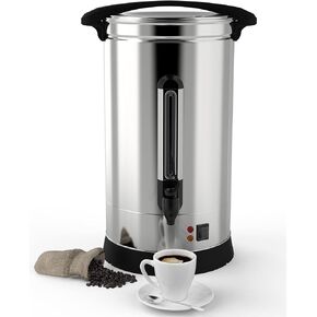 60 Cup Commercial Coffee Maker, [Quick Brewing] [Food Grade Stainless Steel] Large Coffee Urn Perfect For Church, Meeting rooms, Lounges, and Other Large Gatherings-10 L