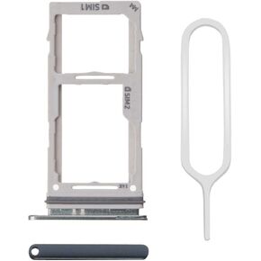 MMOBIEL DUAL SIM Card Slot Tray Holder Replacement Compatible with Samsung Galaxy S10 / S10 Plus 2019 - Incl. Rubber Gasket and Sim Pin - Black