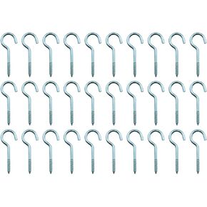 30PCS 55mm/2in Self-Tapping Screw Ceiling Hooks Open Eye Hooks for Lights Hanger Home Office Garden
