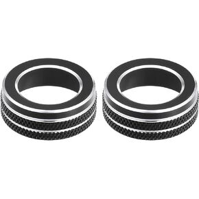 Volume VOL Tune Knob Cover Rings for VW Tiguan Taos Jetta Passat Atlas Arteon Golf R Beetle Aluminum Alloy Black (Pack of 2) in Saudi Arabia
