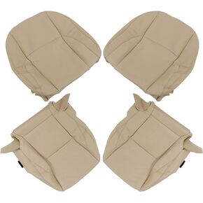 labwork Front Driver and Passenger Side Bottom and Top Lean Back Tan Artificial Leather Perforated Seat Cover Replacement for 2007-2012 Lexus ES350