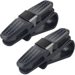 حامل نظارات السيارة من سيكاواي لواقي الشمس للسيارة، مشبك تثبيت للنظارات الشمسية مع بطاقة تذكرة - عبوتان (أسود) in Kuwait