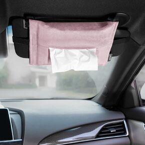 pack all Car Tissue Holder, Premium Microsuede Sun Visor Napkin Holder for Car, Universal Mask Holder Dispenser, Wipes Case for Car Backseat, Car Tissue Box for Vehicle Accessories (Beige)