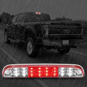 High Mount 3rd Stop Light Assemblies,Compatible with 1999-2016 Ford Super Duty/Ranger/Mazda B-Series Third Center Cargo Reverse Rear LED Brake Light Bar Taillight Two Rows (Red)