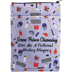 JNIAP Hockey Romance Book Sleeve Hockey Book Lover Gifts Give Me A Fictional Hockey Player Gifts Sports Romance Book Cover (Hockey Player)