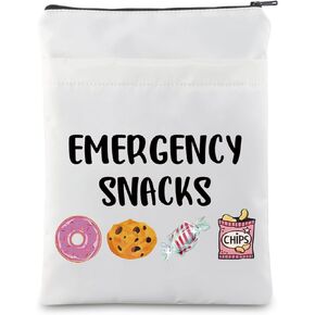 MNIGIU Snack Foodie Gift Snack Lover Gift Emergency Snacks Book Protector Cover Snack Storage Bag Family Trip Gift