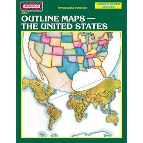McDonald Publishing Outline Maps: The United States Reproducible Workbook (McR657)