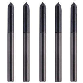 BestParts 5pcs High Performance Solid Carbide End Mill, Chamfer Mill - Single End - AlTiN Coated, 2 Flute, 90° Chamfer Angle, 1/8" Cutting Diameter, 1/8" Shank Diameter, 1-1/2" Overall Length