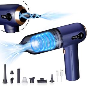 Handheld Car Vacuum Cleaner, 15KPa Mini Cordless 4000mAh Vacuum Cleaner with LED Light, Digital Display & 3 Speeds, 80W High Power 3-in-1 Portable Vacuum with 7 Nozzles, for Car, Home, Office, Pet