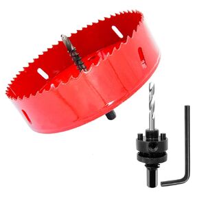 5.7Inch Hole Saw,Drill Bit,LAIWEI Hole Saw Heavy Duty Mandrel Hole Cutter for Drilling Wood,Thin Metal Sheet, Aluminum Profile, PVC and Other Materials,Electric Drill Tool(5-11/16(145mm))