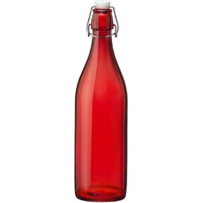 Bormioli Rocco 33.75oz Swing Top Giara Glass Bottle | Red