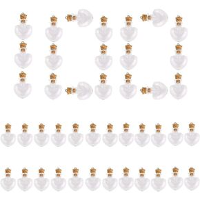 Small Mini Tiny Glass Jars Bottles with Cork Stoppers Love Heart Shape Corked Bottles Clear Glass Vials Tiny Bottles for Party Wedding Jewelry Making Miniature Altered Art (100)