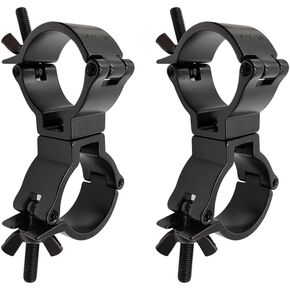 Stage Lighting Clamp 2 Inch Dual Truss Swivel Coupler Fit For 1.89-2inch OD Pipe Heavy Duty Aluminum Alloy 220 LBs For Par Light Spot Light 2Pack Black