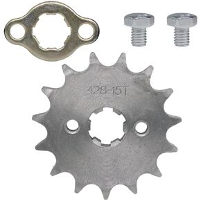 428-15T Front Sprocket 17mm Replacement Parts Fit for 50cc 70cc 110cc 125cc 140cc 160cc Honda TaoTao Roketa Coolster Sunl Lifan Chinese ATV Quad Dirt Bike.(17mm,428-15T)
