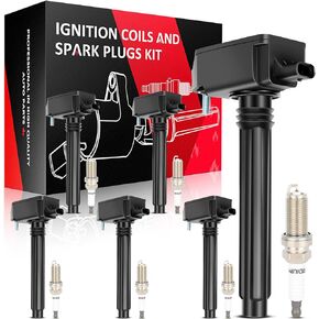 SCITOO 6 ignition coils with 6 iridium Spark Plugs for Ram for Chrysler for Dodge for Jeep 1500 Pacifica Grand Cherokee Durango Wrangler 93175 UF807