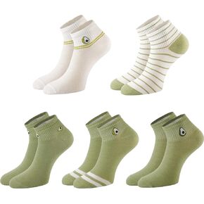 Glamorstar 5 Pairs Ankle Socks for Women Cotton Low Cut Socks Cute No Show Socks