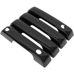 MOTOKU Pack of 4 Front Rear Left and Right Side Black Exterior Door Handle Cover Trim Accessories for Ford F-150 2021-2022 with Smart Keyhole