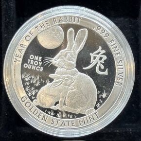 1 oz Silver .999 Year of the Rabbit Zodiac Horoscope Calander in capsule display