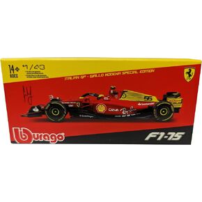F1-75#55 Carlos Sainz Giallo Modena Formula One F1 Italian GP (2022) "Formula Racing Series with Display Case 1/43 Diecast Model Car by Bburago 36831CSMZ