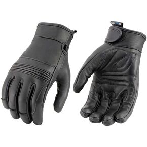 Milwaukee Leather MG7736 Women's Black ‘Cool-Tec’ Leather Gel Palm Motorcycle Hand Gloves W/Flex Knuckles