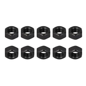 صواميل سداسية M12x1.25mm(DxP) - 20 عبوة - جيدة لإصلاح المرآب المنزلي - صواميل سداسية مطلية بأكسيد الفولاذ الكربوني - أسود