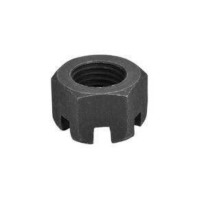 M30x2mm(DxP) Slotted Hex Castle Nuts - 1Pack - Good for Machinery Repairing - Carbon Steel Blackened Hexagon Nuts - Black