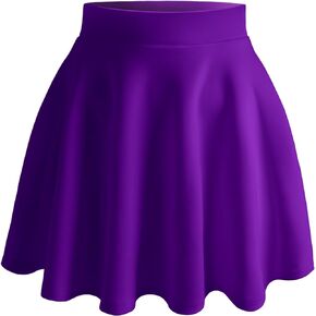 Women's Basic Versatile Stretchy Flared Skater Skirt (S-XL)