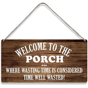 Country Style Wall Art Farmhouse Welcome to the Porch Wooden Signs Rustic Hanging Wall Plaque Sign Home Porch Outdoor Decor Present