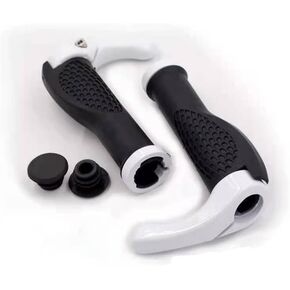 1 Pair Bicycle Handlebar Grip Ergonomic Anti Skid Lock on Handle Cover Aluminum Alloy Rubber Grips MTB Bike Accessories