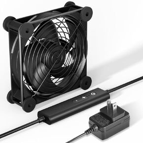 upHere Big Airflow 2 x 120mm 240mm Computer Fan with AC Plug Cabinet Fan 100V 240V AC Power Supply,DC 12V 5 Speed Controller, for Router Mining Machine Chassis Server Workstation Cooling