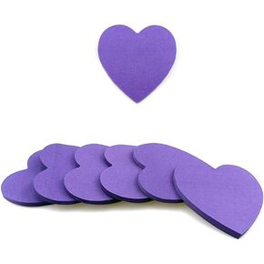 6 Pads Purple Heart Sticky Notes Fun Pastel Sticky Notes Pastel Sticky Notes Self-Stick Memo Pads for Office School Home