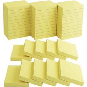EOOUT Sticky Notes 1.5 x 2 Inches, 30 Pack Self-Stick Pads, Pale Yellow Super Adhesive Memo Pads, 75 Sheets/Pad