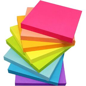 Vanpad Pop Up Sticky Notes 3x3 Inches,Bright Colors Refills Self-Stick Pads, Easy to Post for Home, Office, Notebook, 8 Pads/Pack