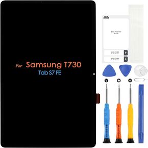 for Samsung Galaxy Tab S7 FE LCD Display,Screen Replacement for Samsung Tablet S7 FE SM-T730 T733 T735 T736 T737 T738U 12.4" Digitizer Touch Screen Full Assembly (Not for S7 Plus)